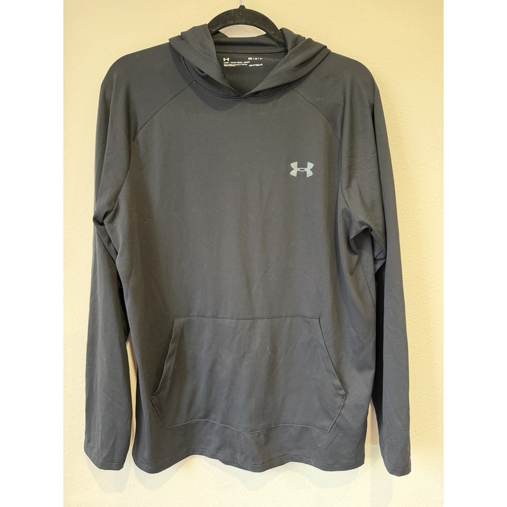 Under Armour Black Loose Heatgear Pullover Hoodie Hand Pockets‎ Size Medium